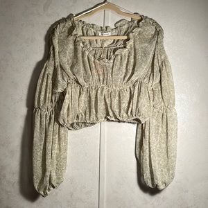 Cropped floral Long Sleeve Shirt